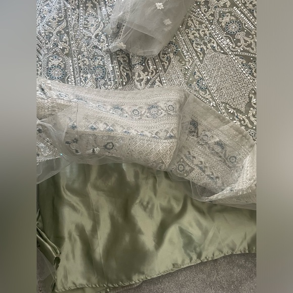 Lehenga Sage Green handwork - Picture 4 of 4
